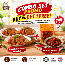 [COMBO PROMO LAUK SET] Buy 6 Ayam Masak Merah Lauk, Get 1 FREE Sambal Sotong Lauk